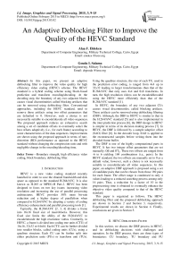 An Adaptive Deblocking Filter to Improve the Quality of the HEVC Standard