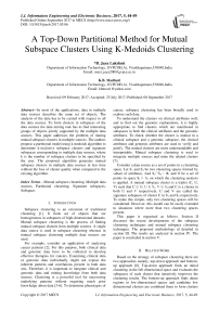 A Top-Down Partitional Method for Mutual Subspace Clusters Using K-Medoids Clustering