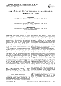 Impediments to Requirement Engineering in Distributed Team