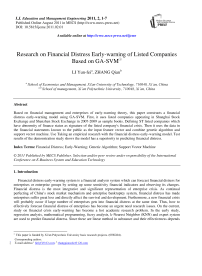 Research on Financial Distress Early-warning of Listed Companies Based on GA-SVM