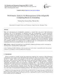 Performance Analysis for Heterogeneous & Reconfigurable Computing Based on Scheduling