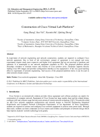 Construction of Cisco Virtual Lab Platform