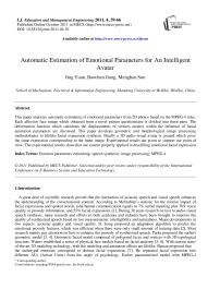 Automatic Estimation of Emotional Parameters for An Intelligent Avatar