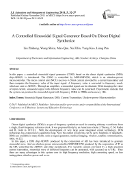 A Controlled Sinusoidal Signal Generator Based On Direct Digital Synthesize