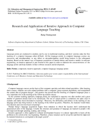 Research and Application of Iterative Approach in Computer Language Teaching