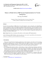 Study on Model-driven ERP System Implementation for Textile Enterprises