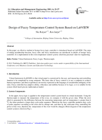 Design of Fuzzy Temperature Control System Based on LabVIEW