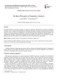 On Basic Principles in Contrastive Analysis