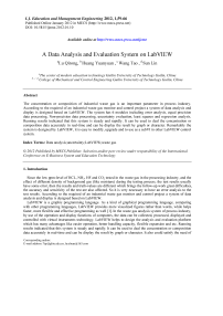 A Data Analysis and Evaluation System on LabVIEW