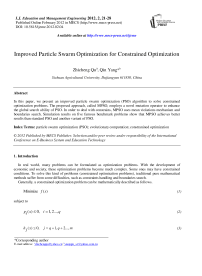 Improved Particle Swarm Optimization for Constrained Optimization