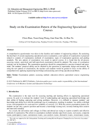 Study on the Examination Pattern of the Engineering Specialized Courses