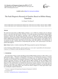 The Fault Diagnosis Research of Gearbox Based on Hilbert-Huang Transform