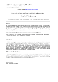 Research of Network Teaching Platform Based Grid