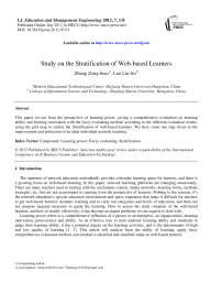 Study on the Stratification of Web-based Learners