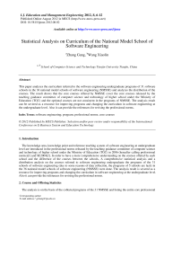 Statistical Analysis on Curriculum of the National Model School of Software Engineering