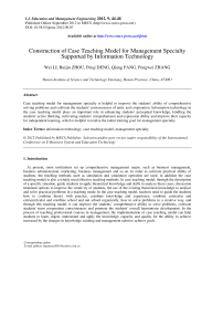 Construction of Case Teaching Model for Management Specialty Supported by Information Technology