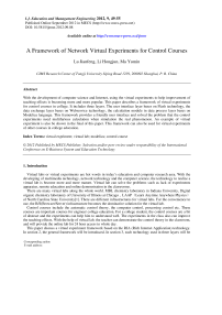 A Framework of Network Virtual Experiments for Control Courses