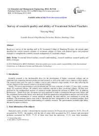 Survey of research quality and ability of Vocational School Teachers