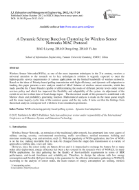 A Dynamic Scheme Based on Clustering for Wireless Sensor Networks MAC Protocol