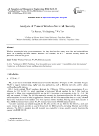 Analysis of Current Wireless Network Security