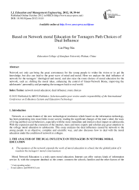 Based on Network moral Education for Teenagers Path Choices of Dual Influence