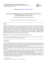 Design and Implementation of a General Web-based Course Teaching Management System