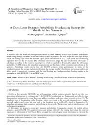 A Cross-Layer Dynamic Probabilistic Broadcasting Strategy for Mobile Ad hoc Networks