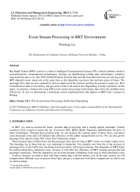 Event Stream Processing in BRT Environment