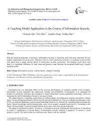 A Teaching Model Application in the Course of Information Security