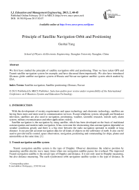 Principle of Satellite Navigation Orbit and Positioning