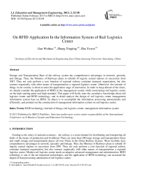 On RFID Application In the Information System of Rail Logistics Center