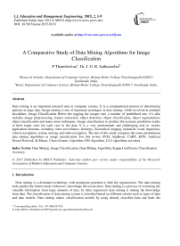 A Comparative Study of Data Mining Algorithms for Image Classification