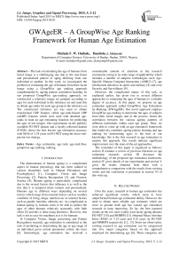 GWAgeER – A GroupWise Age Ranking Framework for Human Age Estimation