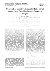 Convolution Based Technique for Indic Script Identification from Handwritten Document Images