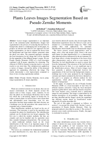 Plants Leaves Images Segmentation Based on Pseudo Zernike Moments