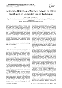 Automatic Detection of Surface Defects on Citrus Fruit based on Computer Vision Techniques