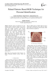 Palatal Patterns Based RGB Technique for Personal Identification