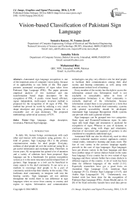 Vision-based Classification of Pakistani Sign Language