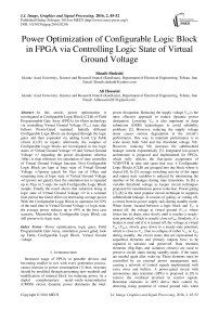 Power Optimization of Configurable Logic Block in FPGA via Controlling Logic State of Virtual Ground Voltage