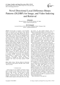 Novel Directional Local Difference Binary Patterns (DLDBP) for Image, and Video Indexing and Retrieval