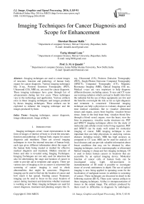 Imaging Techniques for Cancer Diagnosis and Scope for Enhancement