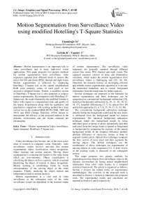 Motion Segmentation from Surveillance Video using modified Hotelling's T-Square Statistics