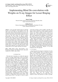 Implementing Blind De-convolution with Weights on X-ray Images for Lesser Ringing Effect