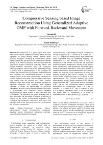 Compressive Sensing based Image Reconstruction Using Generalized Adaptive OMP with Forward-Backward Movement