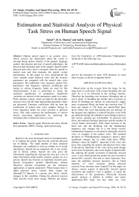 Estimation and Statistical Analysis of Physical Task Stress on Human Speech Signal