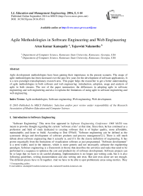 Agile Methodologies in Software Engineering and Web Engineering