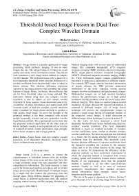 Threshold based Image Fusion in Dual Tree Complex Wavelet Domain