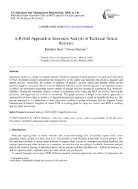 A Hybrid Approach to Sentiment Analysis of Technical Article Reviews