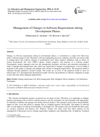 Management of Changes in Software Requirements during Development Phases