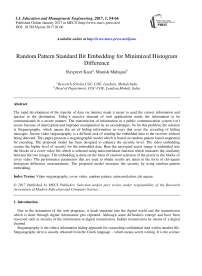 Random Pattern Standard Bit Embedding for Minimized Histogram Difference